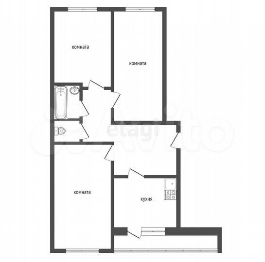 3-к. квартира, 65,9 м², 4/5 эт.
