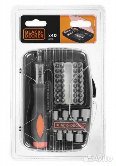 Набор насадок с отверткой Black+Decker