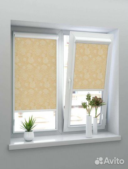 Рулонные жалюзи Уни-2 Орбита блэкаут бежевый