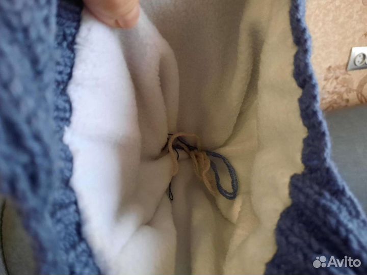 Шапка с натур.помпоном