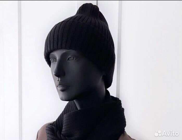 Комплект Шапка и снуд мериносовая шерсть 100