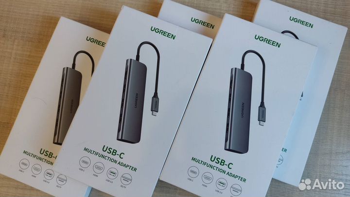 Адаптер Ugreen USB-C HUB 6 в 1 (модель 70410)