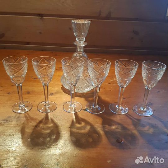 Графин хрустальный с рюмками СССР