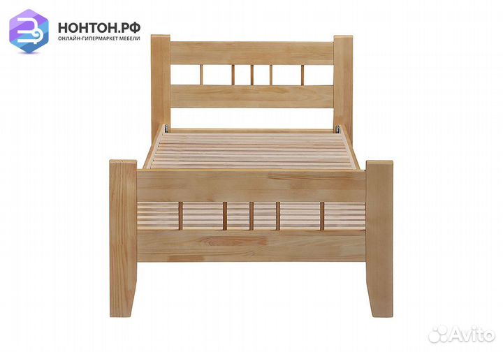 Кровать Массив-2Н с большой спинкой бук