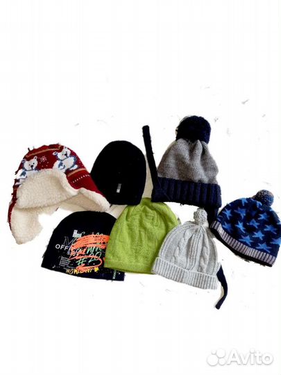 Шапки осень, зима мальчики от 2 до 8 лет