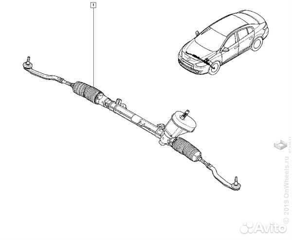Рейка рулевая Renault Fluence Megane III