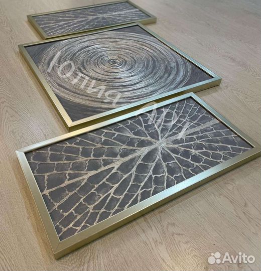 Эффектная картина в интерьер серебро металлик