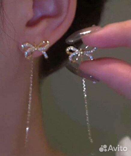 Сережки продёвка бантик