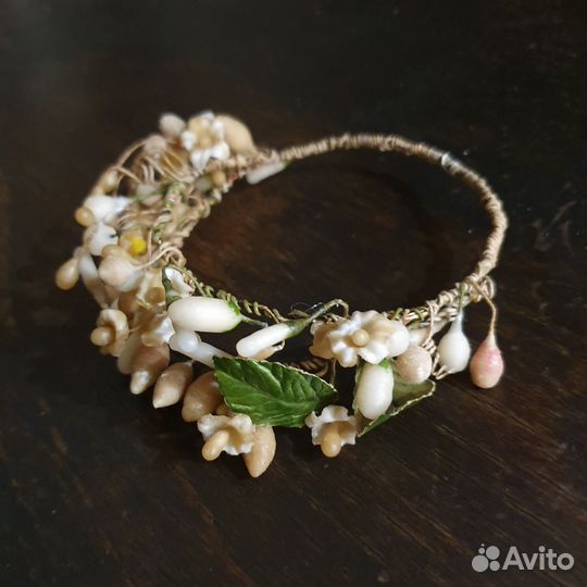 Восковый венок для антикварной куклы.Аксессуары