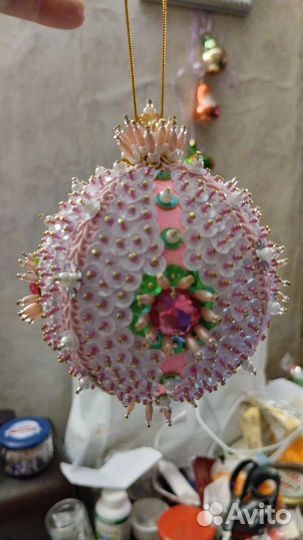 Шар елочная игрушка, диаметр 8 см