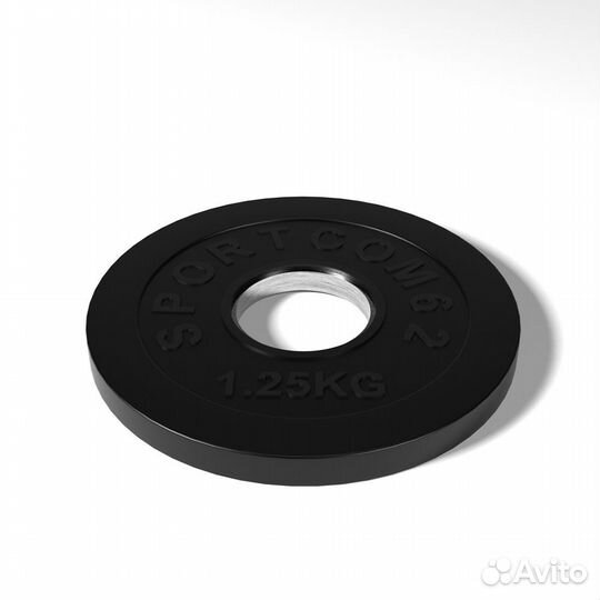 Диск Sportcom обрезиненный 51мм 1,25 кг, черный