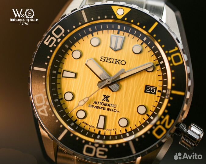 Часы Seiko Marinemaster Bumblebee Mod