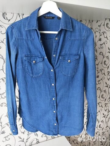 Женская джинсовая рубашка Massimo Dutti, размер XS