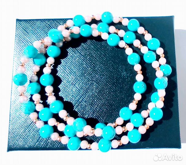 Бусы из имитации бирюзы