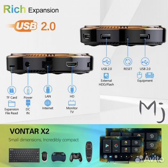 Тв приставка Vontar X2 4/64Гб S905W2 4/64 – новая