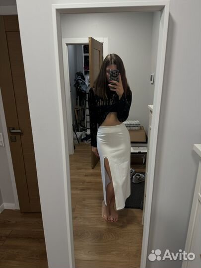 Юбка длинная с разрезом