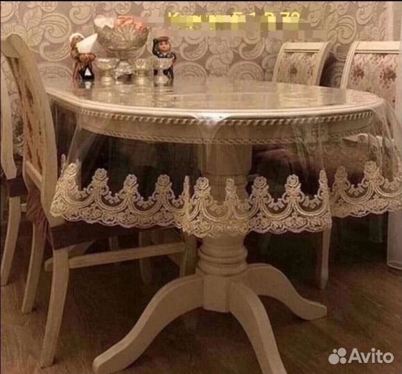 Силиконовая скатерть с кружевом