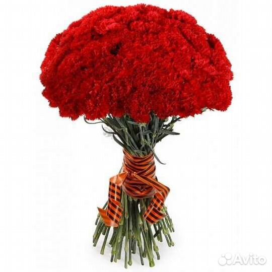 Гвоздики красные 150 штук оптом, букеты