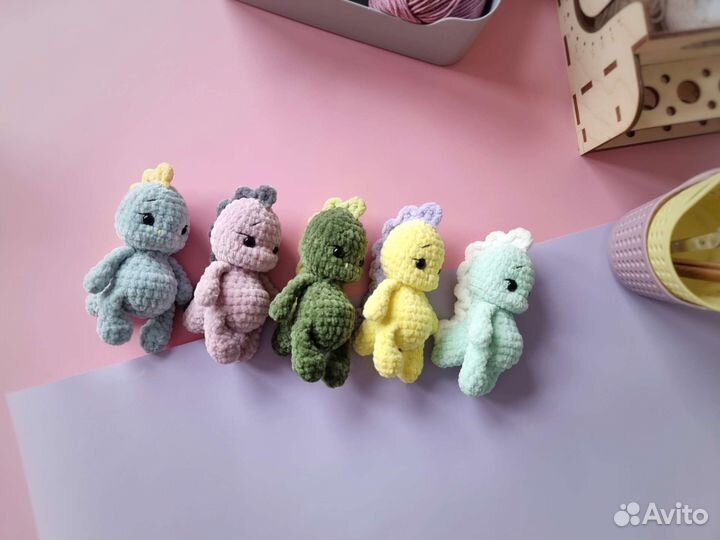 Вязаные драконы, брелки