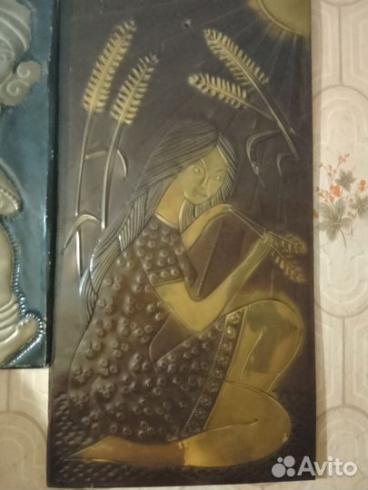 Чеканка панно медь СССР