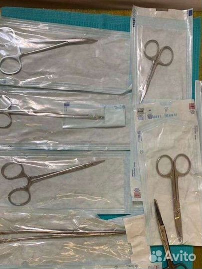 Ножницы зажим, иглодержатель скальпель