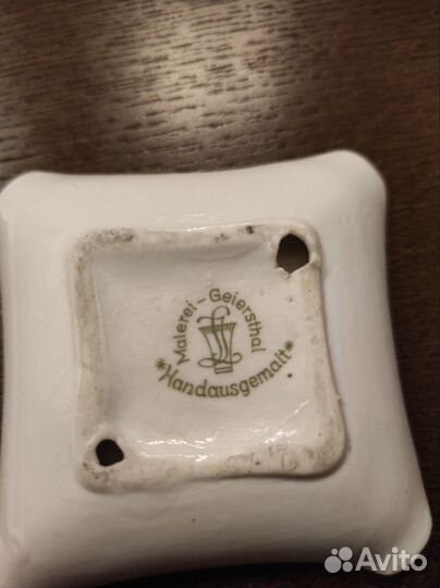 Карманная фарфоровая пепельница Германия антик