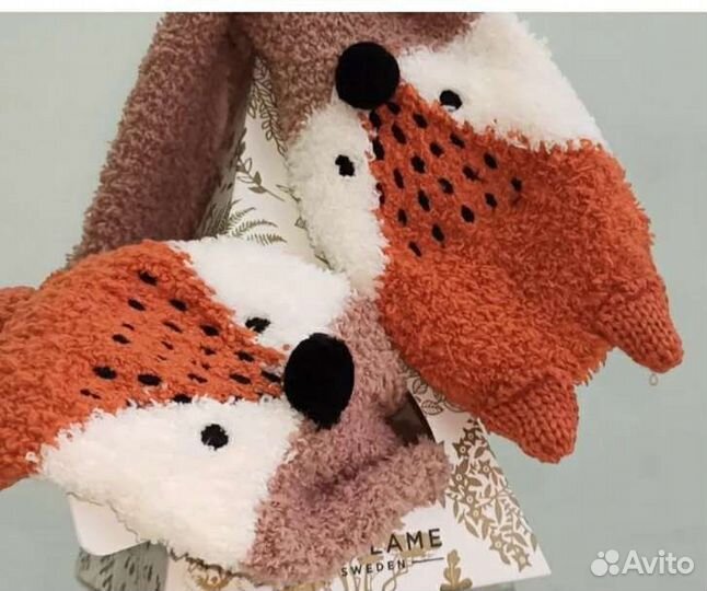 Носки женские с лисьими мордочками