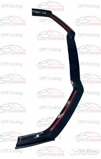 Губа бампера Audi A3 16+ стиль RS черная для Sedan
