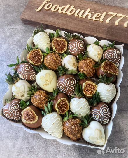 Клубника в шоколаде, съедобные букеты, зефир