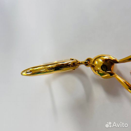 Серьги дизайнерские золото, бриллианты, жемчуг