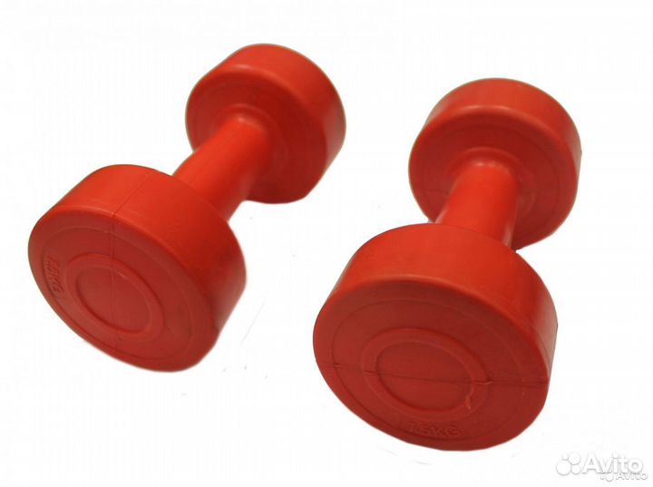 Гантель для фитнеса, гантель резиновая 1,5 кг