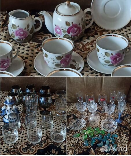 Сервиз чайный, стеклянная посуда