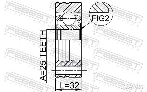 Шрус внутренний зад 1911E34 Febest