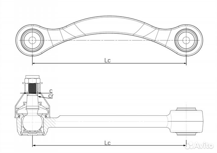 Рычаг задней подвески верхний (серп) ford focus 2 2005-2008