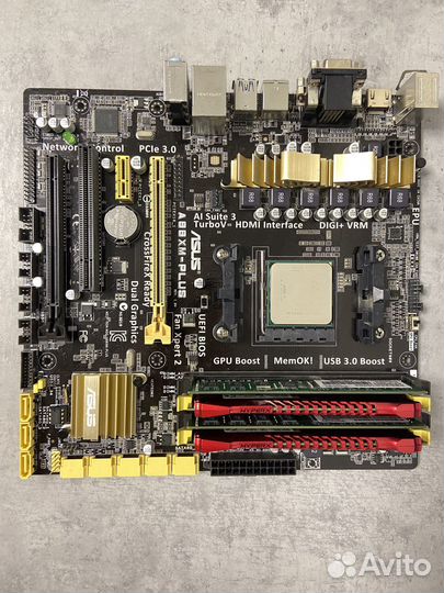 Материнская плата с процессором и озу