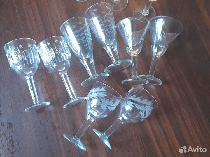 Рюмки, стопки, хрусталь, стекло СССР, посуда