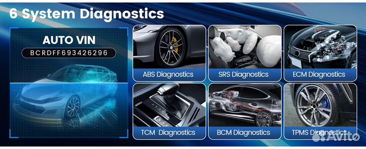 Автосканер Mucar CS6, OBD2, полная диагностика