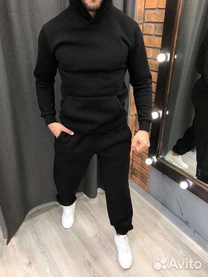 Мужские костюмы тёплые флисовые брюки худи
