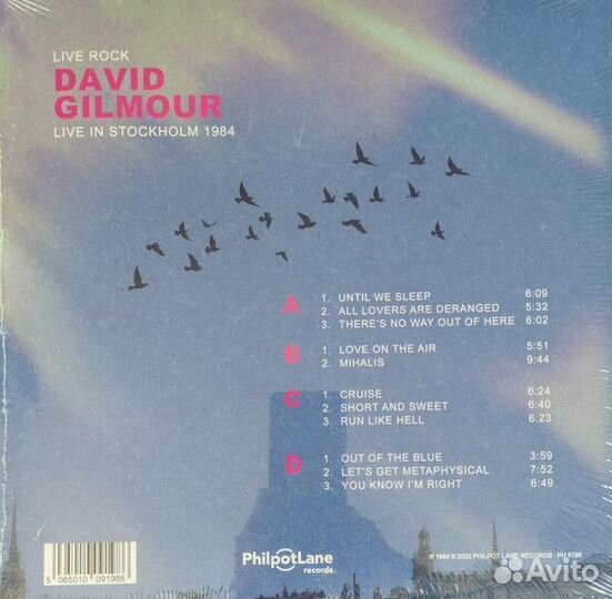 Виниловая пластинка gilmour david - live IN stockholm 1984 (LP)