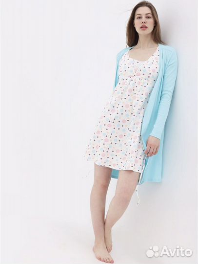 Ночнушка и халат для беременных и кормящих