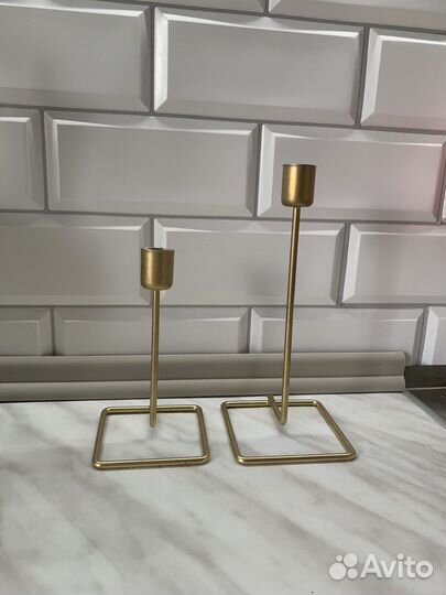 Подсвечники 2 шт(цвет золото)