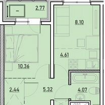 1-к. квартира, 37,7 м², 10/13 эт.