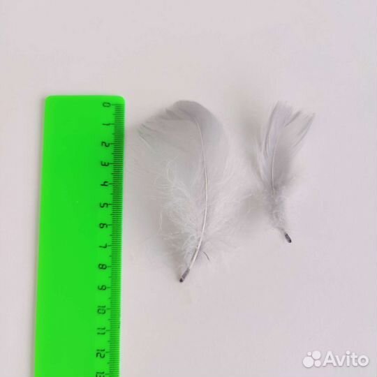 Перья декоративные серые 100 штук