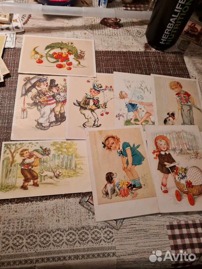 Старинные открытки детские, юмористические