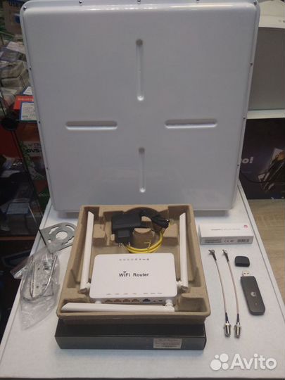 Мощный комплект интернета 4G: антенна+модем+роутер