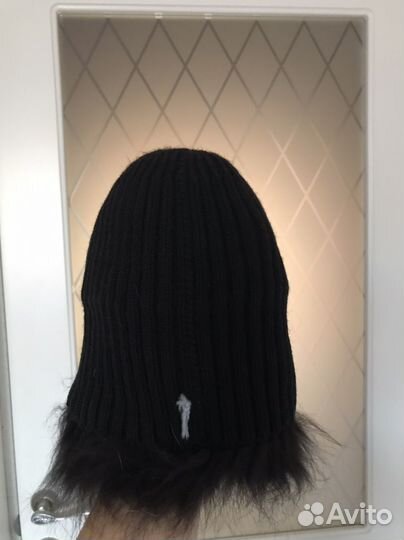 Шапка норка на вязаной основе