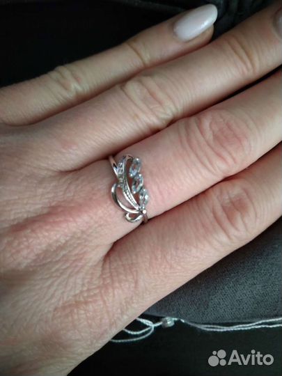 Серьги кольцо серебро с топазами