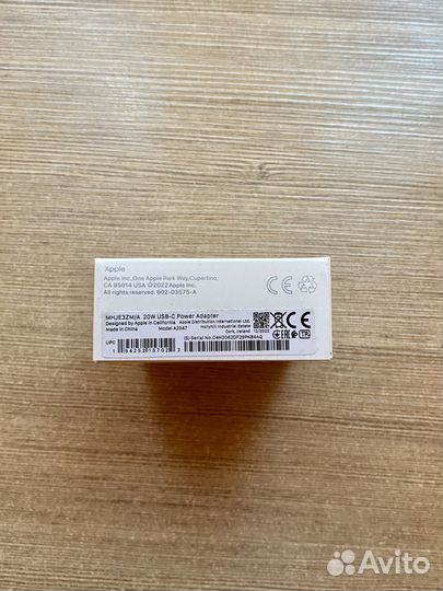 Адаптер на Apple iPhone 20W USB-C