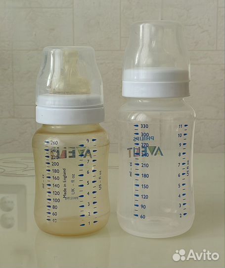 Бутылочки Avent, накладки для кормления