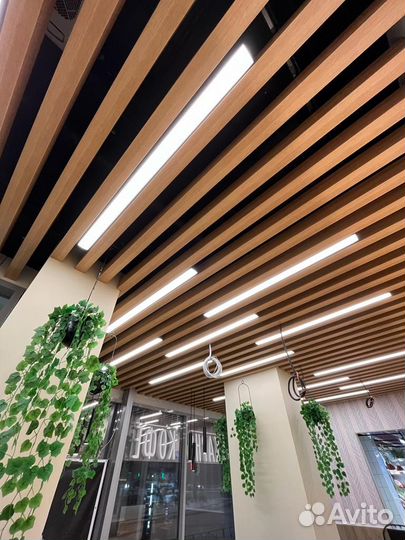 Кубообразный потолок под дерево, рейка под дерево